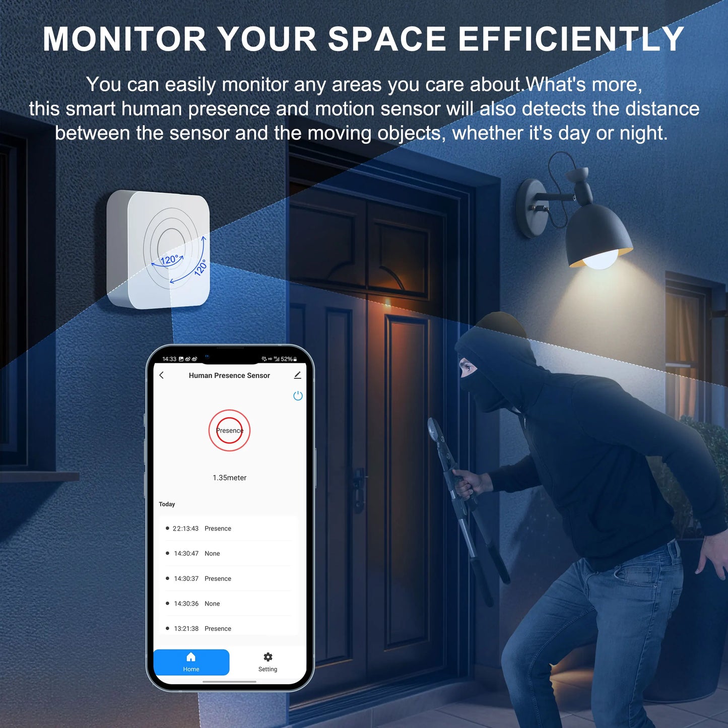 GIRIER Tuya ZigBee Human Presence Sensor